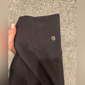 BuffBunny Black Ribbed Flare Leggings